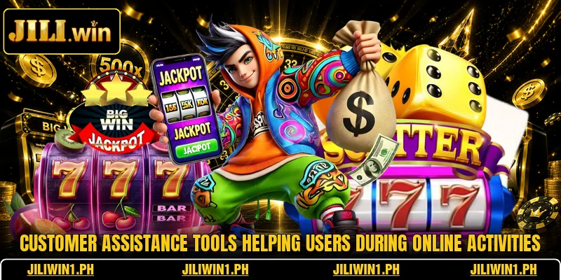 Customer assistance tools helping users during online activities