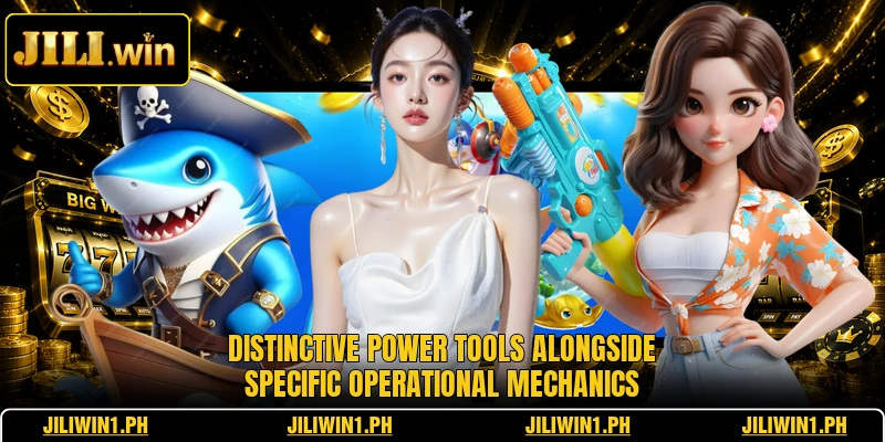 Distinctive power tools alongside specific operational mechanics