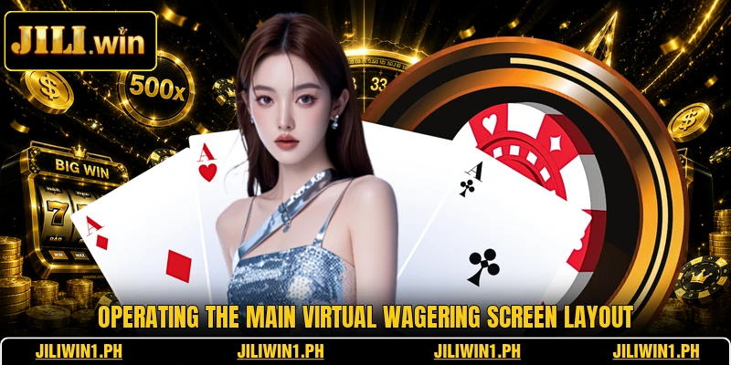 Operating the main virtual wagering screen layout