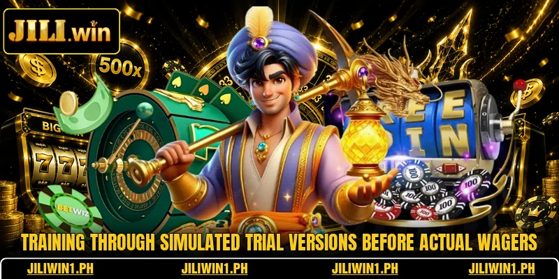 Training through simulated trial versions before actual wagers